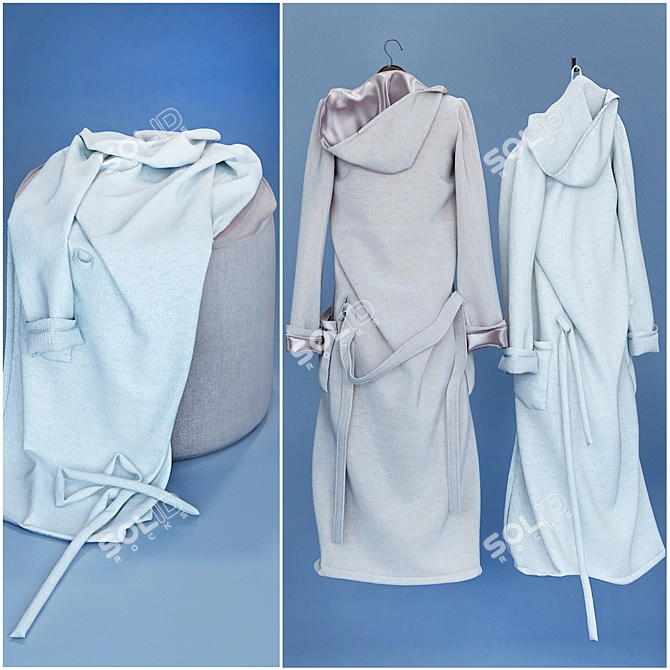 Luxury Robe Hanger: Perfect Bathrobe Storage 3D model image 1
