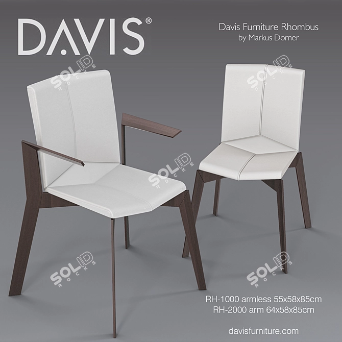 Elegant Rhombus Chair: Perfect for Modern Offices 3D model image 1