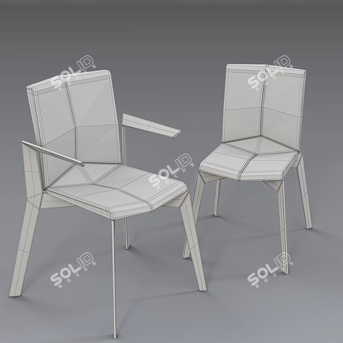 Elegant Rhombus Chair: Perfect for Modern Offices 3D model image 2