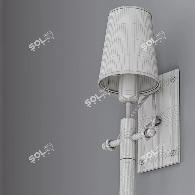 Polished Nickel Snooker Torche 3D model image 2