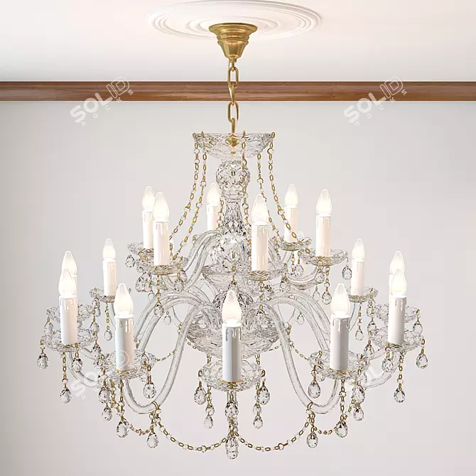 Elegant 18-Light Andrea Chandelier 3D model image 1