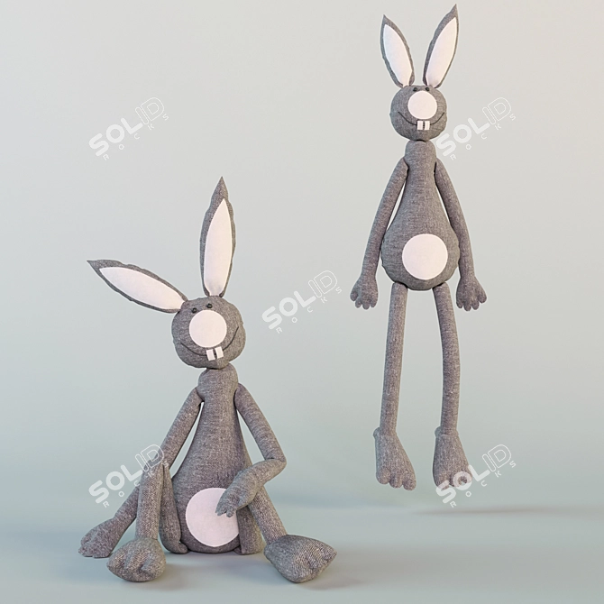 Title: Double the Fun with Rabbit Toys 3D model image 1