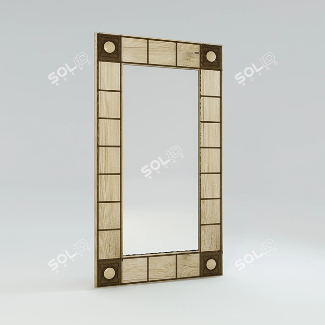 Oriental Texture Glass Mirror 3D model image 1