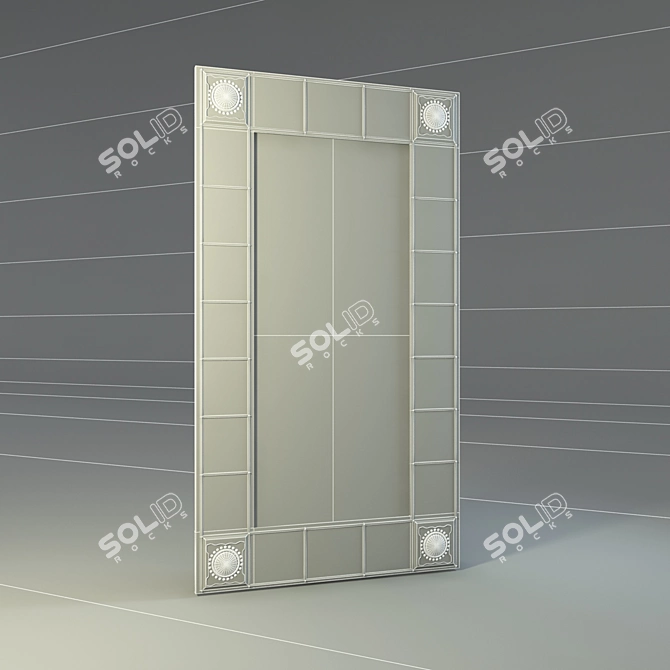 Oriental Texture Glass Mirror 3D model image 2