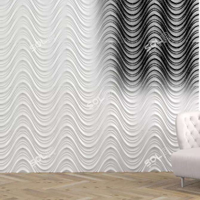 WaveWall 3D - Distinctive Wall Design 3D model image 1