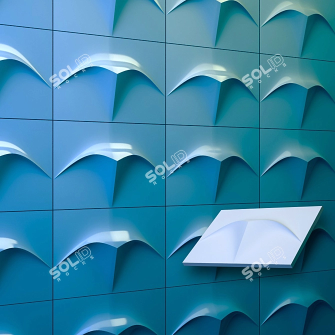 Umbrella Wall Art Panel 3D model image 1