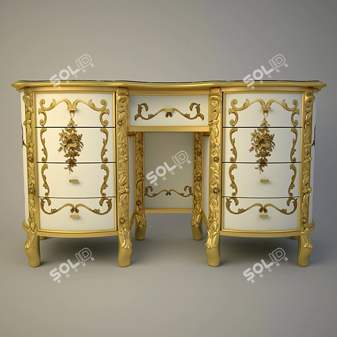 Exquisite Meroni "Amanda" Dressing Table 3D model image 2