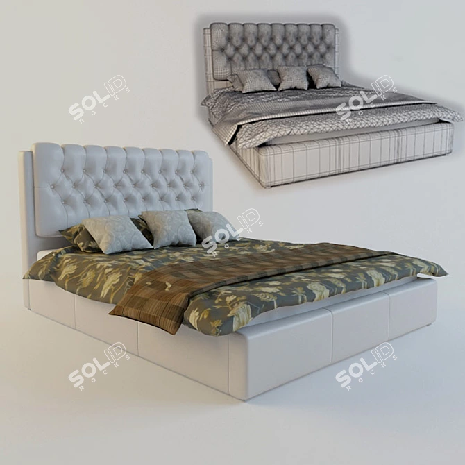 Laguna Bed: Belarusian Empire in Eco-Leather 3D model image 1