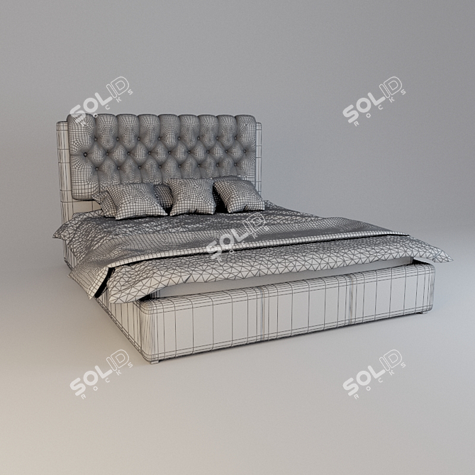 Laguna Bed: Belarusian Empire in Eco-Leather 3D model image 2