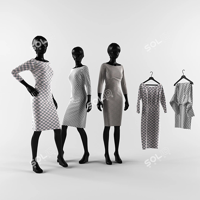 Mannequin Display Dress 3D model image 1