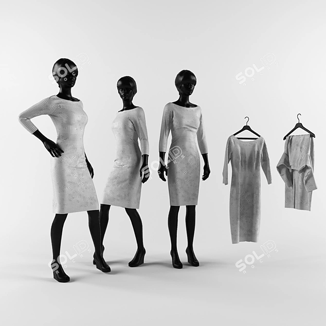 Mannequin Display Dress 3D model image 3