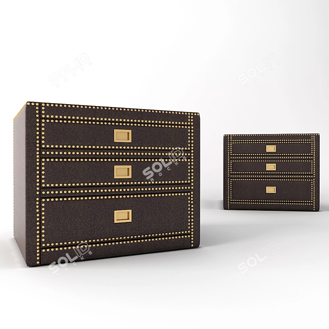 Premium Leather Drawer: Stylish & Functional 3D model image 1