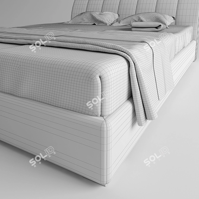 Vegas Barbara Bed: Sleek & Stylish Slumber 3D model image 3