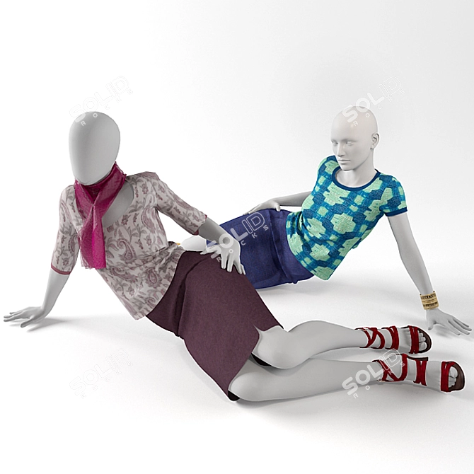 Versatile Reclining Female Mannequin 3D model image 2