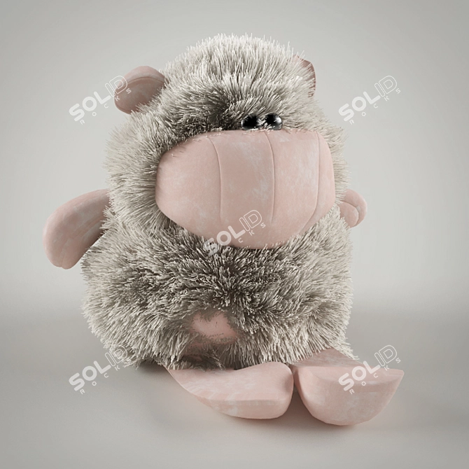 Fluffy Plush Sheep Toy 3D model image 1