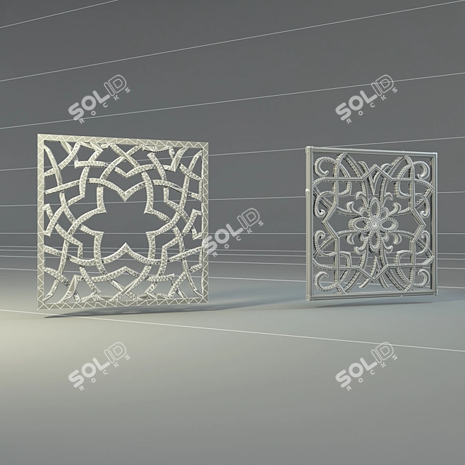 Eastern Style Stone Panels 3D model image 2