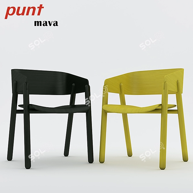 Elegant Mava Accent Chair 3D model image 1