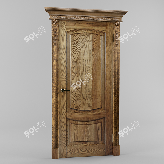 Rustic Ash Door: "Belinsky" Model. High-Quality Craftsmanship. 3D model image 1