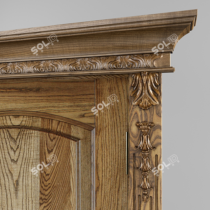 Rustic Ash Door: "Belinsky" Model. High-Quality Craftsmanship. 3D model image 2