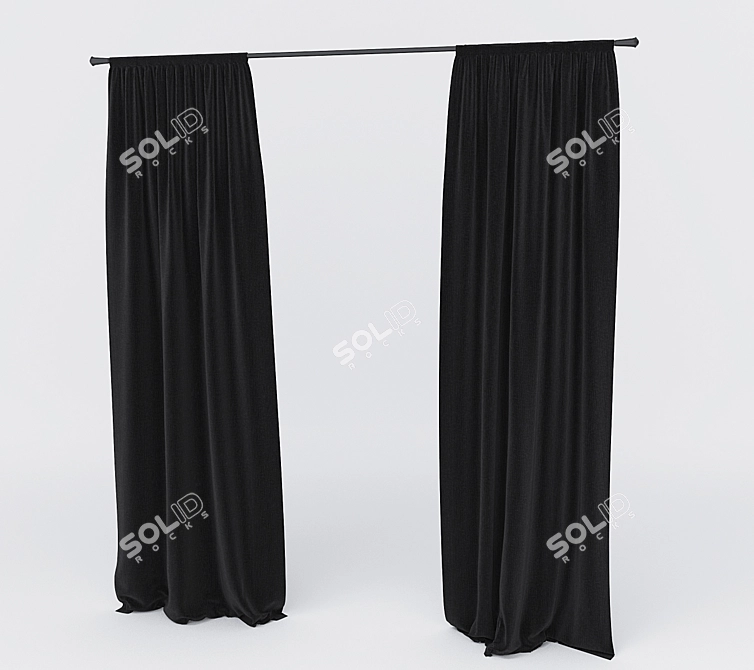 Elegant Window Curtain 3D model image 1