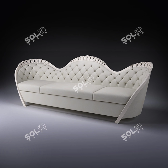 Elegant Rocaille Sofa: Belloni 3D model image 1