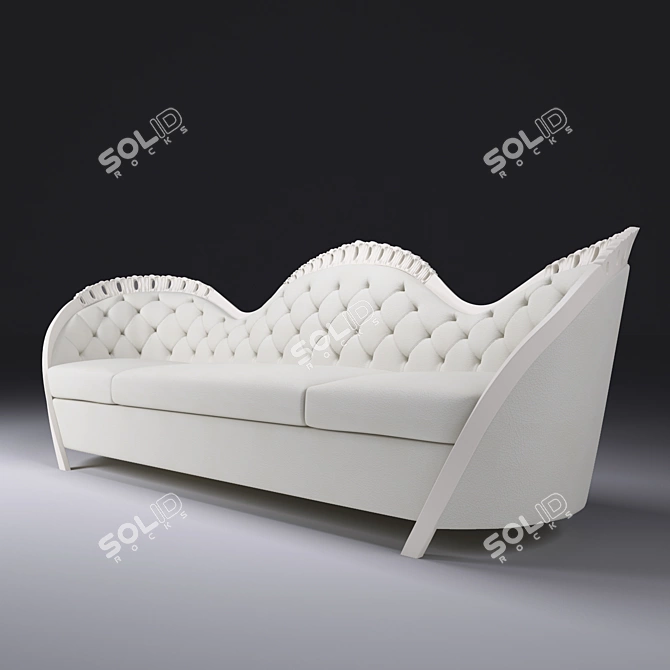 Elegant Rocaille Sofa: Belloni 3D model image 3