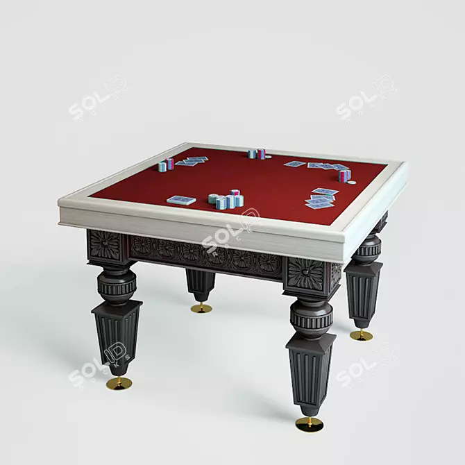 Premium Poker Table: Ultimate Gaming Experience 3D model image 1