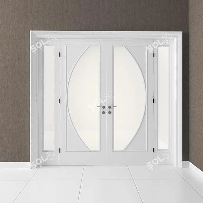 Elegant Leon Double Door Set 3D model image 1