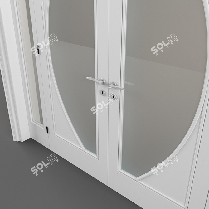 Elegant Leon Double Door Set 3D model image 3