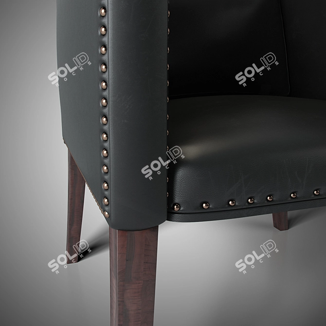 Elegant Leather Accent Chair 3D model image 3