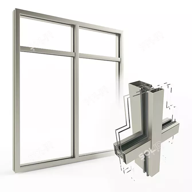 Reynaers CW 50: Redesigned Window System 3D model image 1