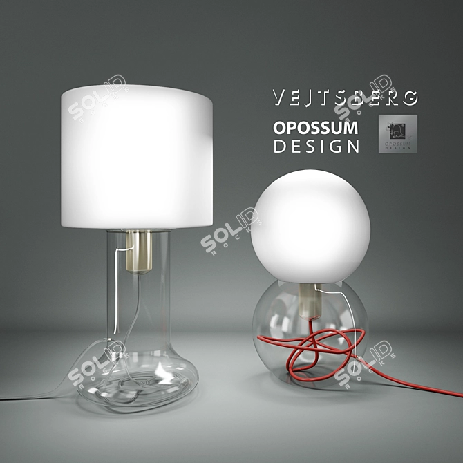 Sleek Glass Table Lamp  OPOSSUM Veitsberg 3D model image 1