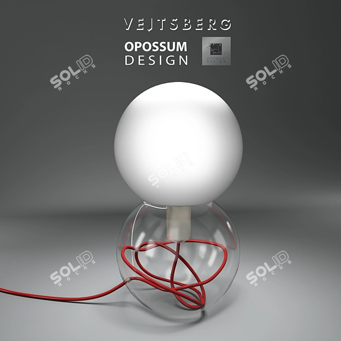 Sleek Glass Table Lamp  OPOSSUM Veitsberg 3D model image 2