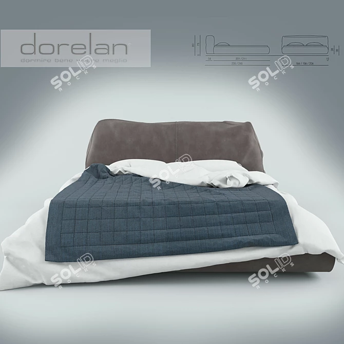 DORELAN SHARPEI: Luxurious Italian Bed 3D model image 1