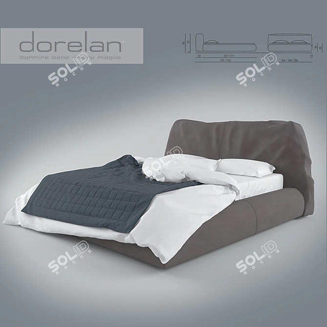 DORELAN SHARPEI: Luxurious Italian Bed 3D model image 2