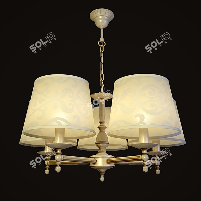 Roksana Alfa Chandelier: 18535 Light & 16076 Metal 3D model image 1