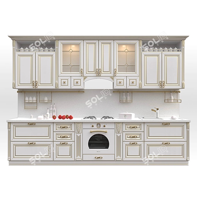 Elana Kitchen: Stylish MDF Design 3D model image 1