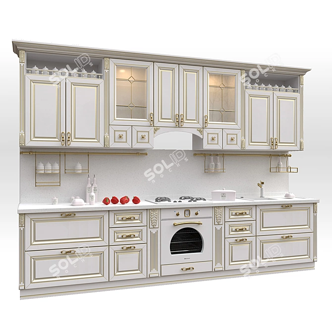 Elana Kitchen: Stylish MDF Design 3D model image 2