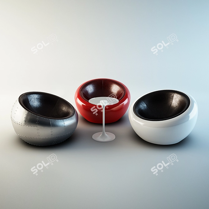 Egg Pod Ball Chair: Ultimate Comfort! 3D model image 1