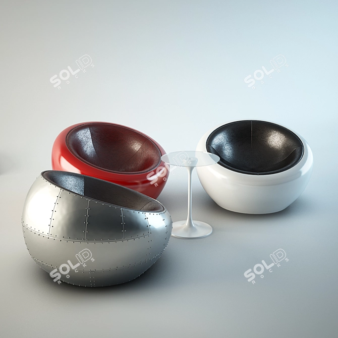 Egg Pod Ball Chair: Ultimate Comfort! 3D model image 2