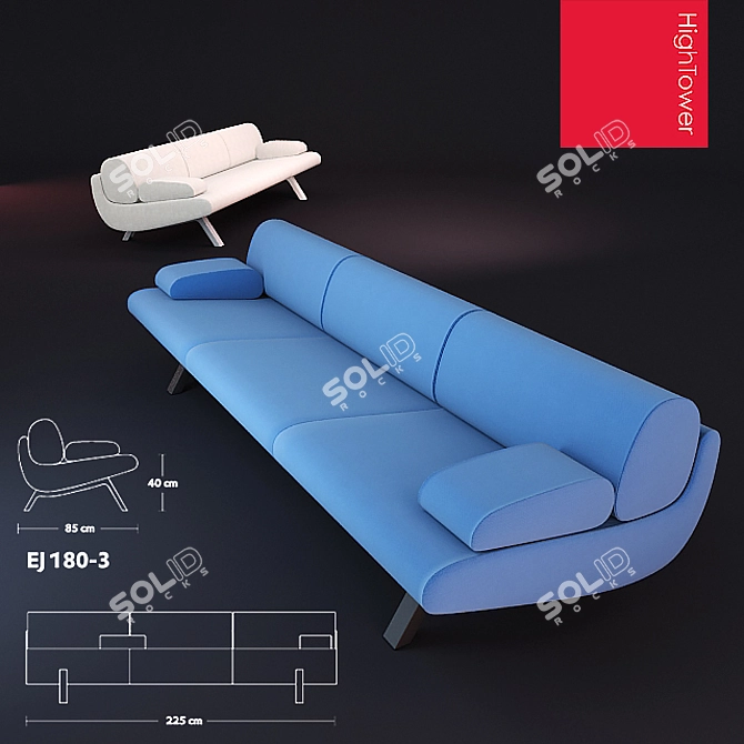 Sleek Induplo Lowback Chair 3D model image 1