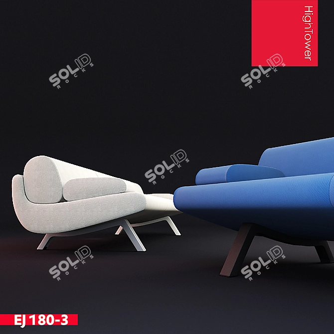 Sleek Induplo Lowback Chair 3D model image 3