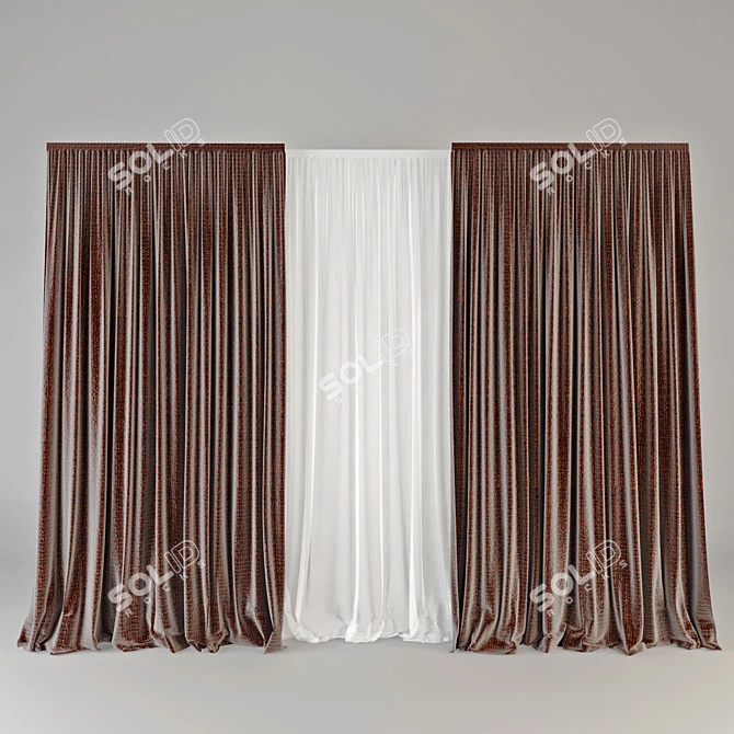 Elegant Shade Curtain 3D model image 1