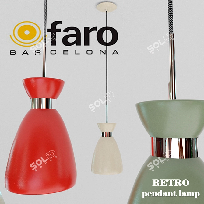 Retro-Inspired Pendant Lamp by Faro 3D model image 1