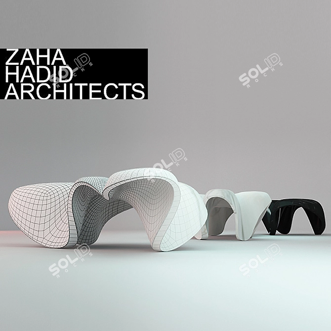 Zaha Hadid Marble Tables: Mercuric Elegance 3D model image 3