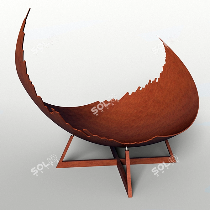 Elegant Armchair: Asahikawa Craftsmanship 3D model image 1