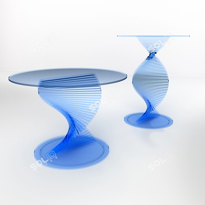 Elegant Frosted Glass Table 3D model image 1