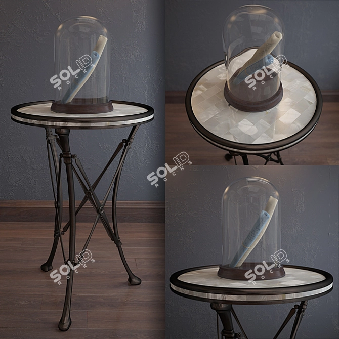 Vintage French Market Finds: Flower-supporting Table 3D model image 1