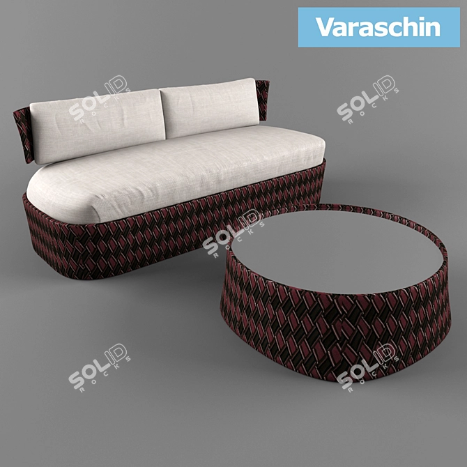 Stylish Varaschin KENTE 2P Sofa 3D model image 1