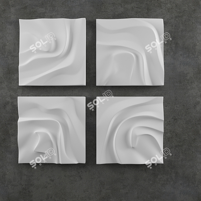 Abstract Plaster Bas-relief 3D model image 1